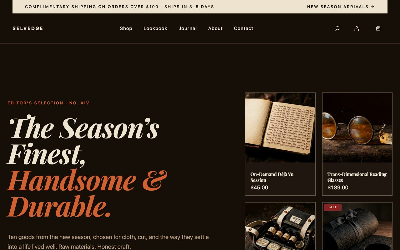 selvedge desktop home